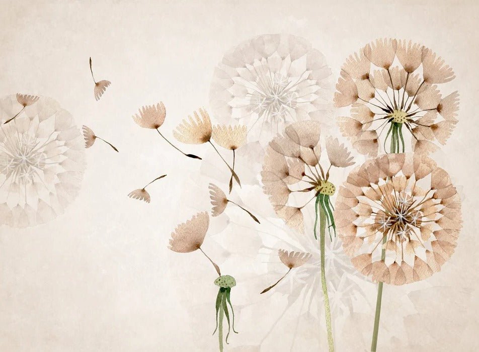 Papier peint fleur pissenlit, XXL, tendance