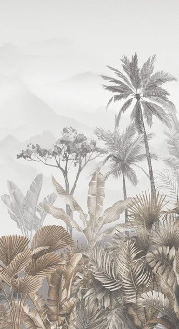Papel pintado tropical sepia