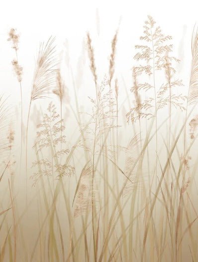 Papier peint toilette fleur des champs de blé beige, XXL, tendance