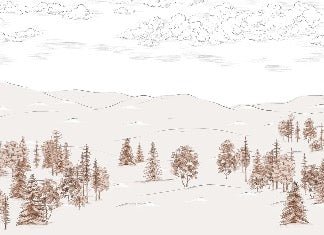 Papel pintado Cimes sépia sketch