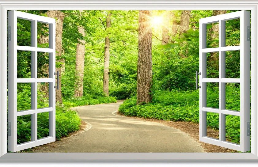 Papel pintado trampantojo «Paseo por el bosque»