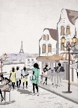 Papel pintado WC París café en terrasse