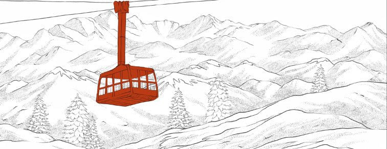 Papel pintado teleférico rojo de La Plagne