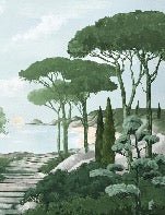 Camina por los arroyos de papel pintado de verde