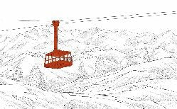Papel pintado teleférico rojo de La Plagne