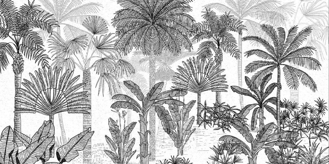 Papier peint toilette jungle cocotier tendance gravure, XXL, tendance