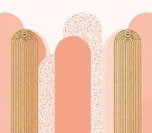 Papier peint Art déco graphique tendance rosé, XXL, tendance