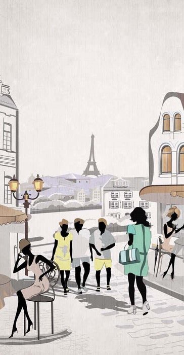 Papel pintado WC París café en terrasse