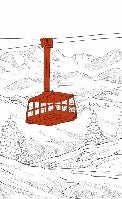 Papel pintado teleférico rojo de La Plagne