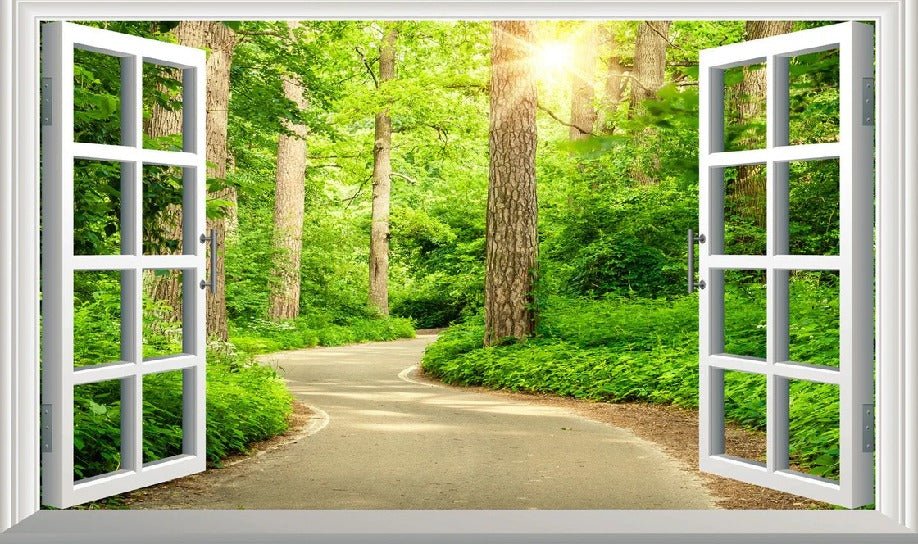 Papel pintado trampantojo «Paseo por el bosque»