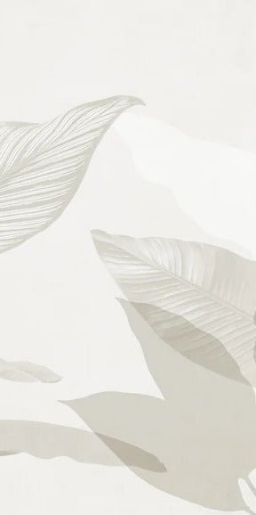 Papel pintado con motivos vegetales modernos en color sepia