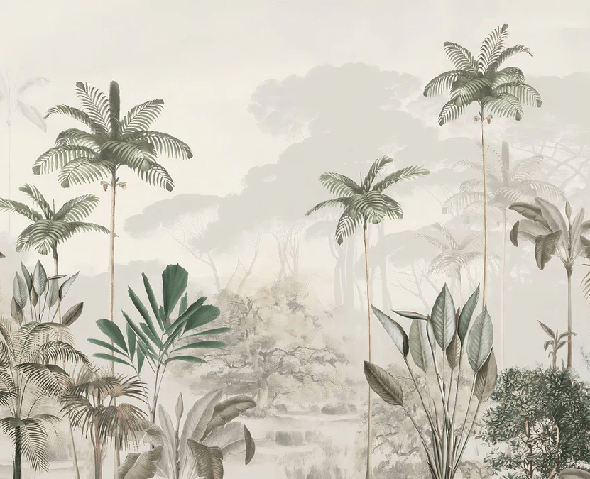 Papel pintado Jungle Eden Verde - H182 cm x L224 cm - Material Softouch