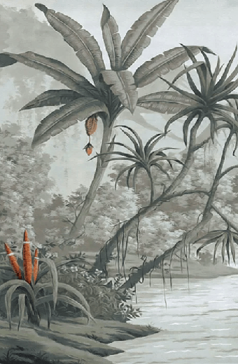 Papel pintado Jungle Contrast - 293 cm x 192 cm - Material Softouch