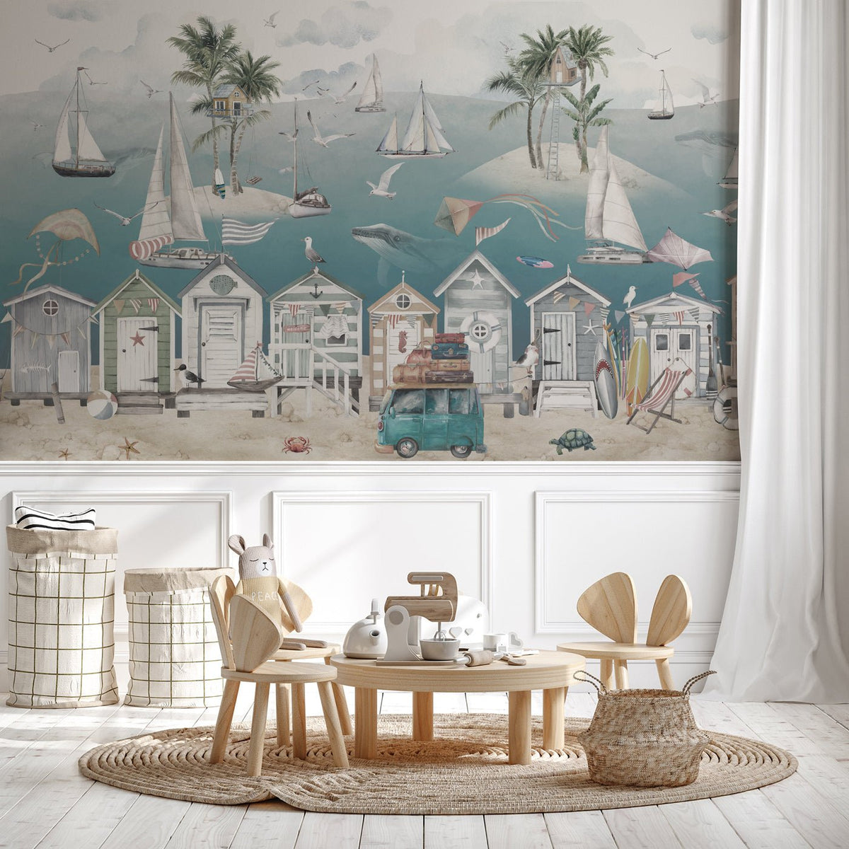 Papel pintado para habitación infantil - Cabaña de los mares