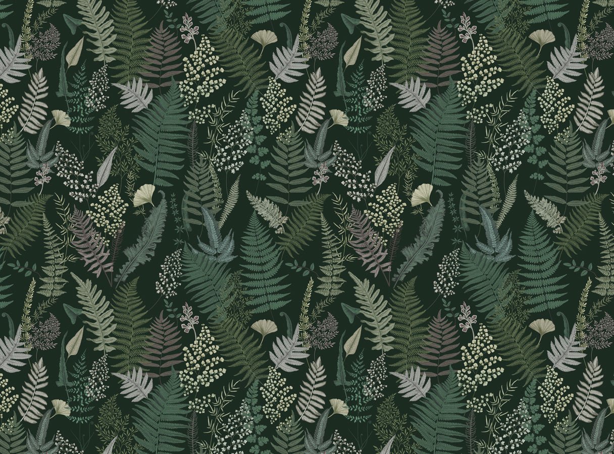 Papier peint feuille dense vert, mural concept, tendance