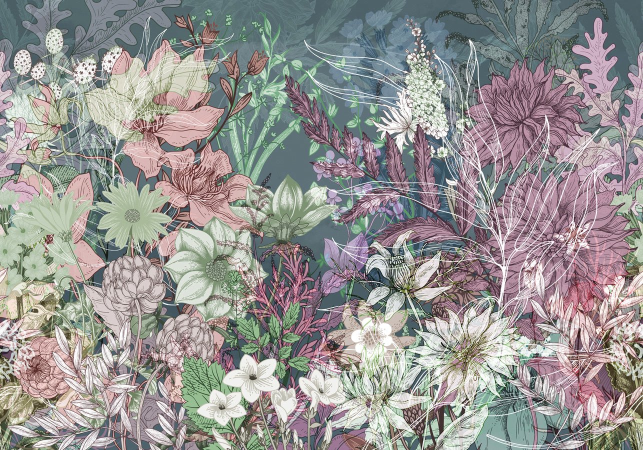 Papier peint salle de bain flower dream, mural concept, tendance