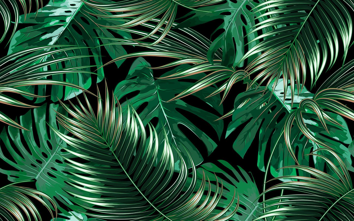 Papier peint salle de bain intissé grandes feuilles vertes, mural concept, tendance