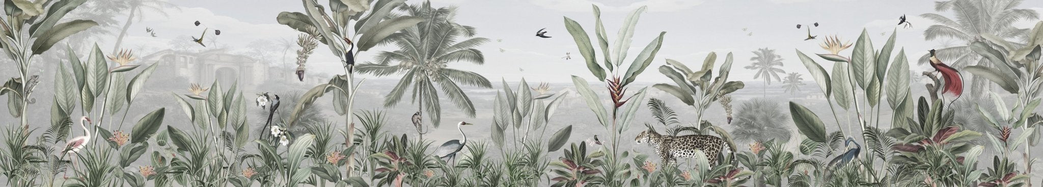 Papier peint mirage tropical, mural concept, tendance