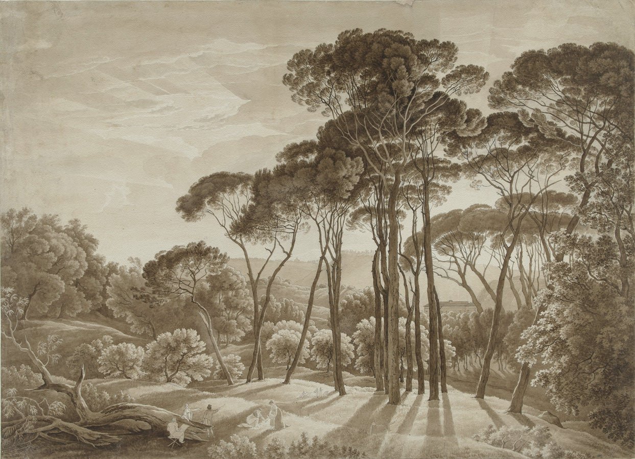 Papier peint hall paysage Italie ambré, mural concept, tendance