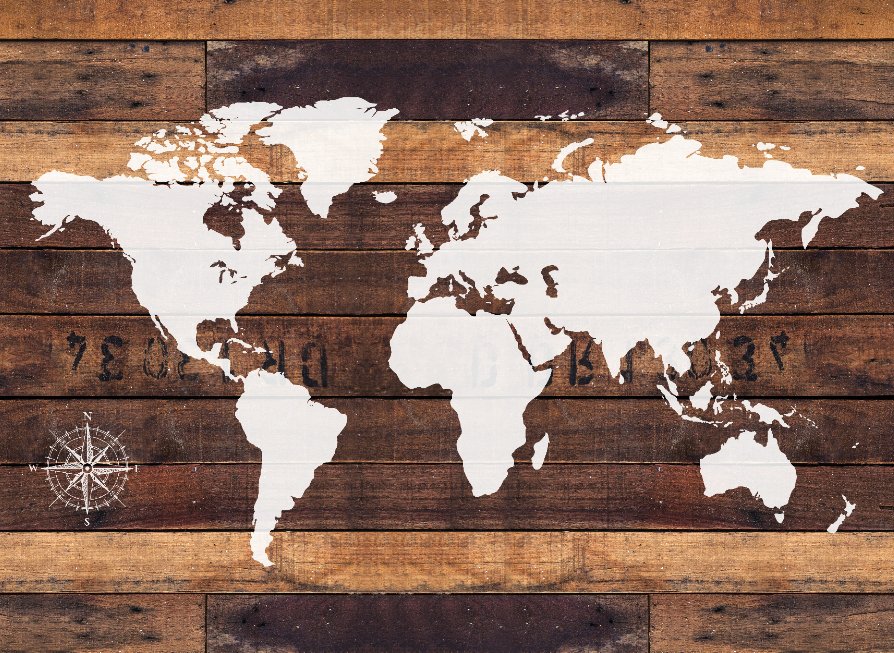 Papel pintado WorldMap Vintage L334 cm x H245 cm