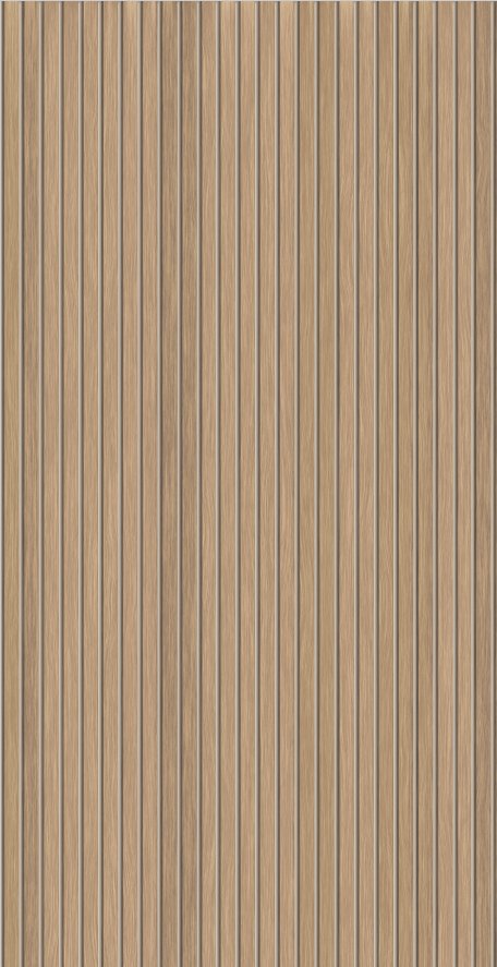 Papel pintado con efecto de listones de madera de roble y fondo beige L104 cm x H204 cm