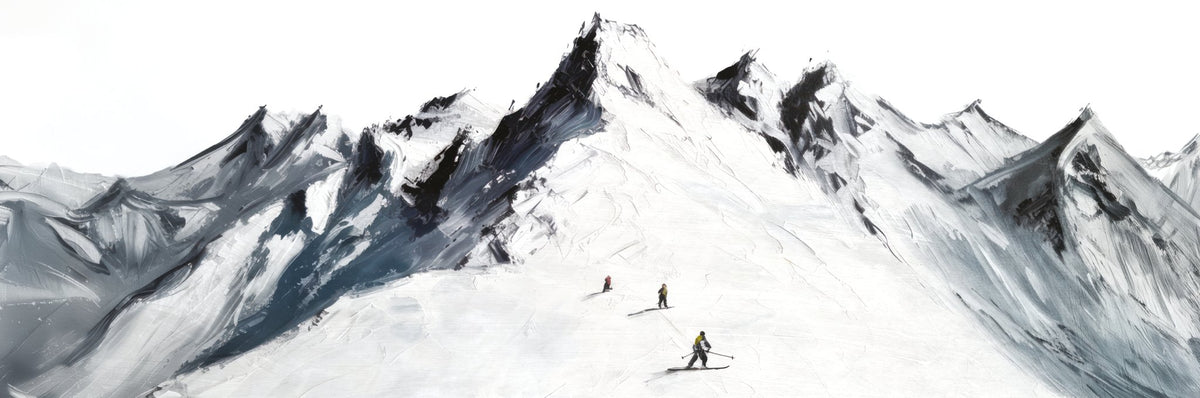 Papel pintado esquí de travesía en la montaña L374 cm x H124 cm