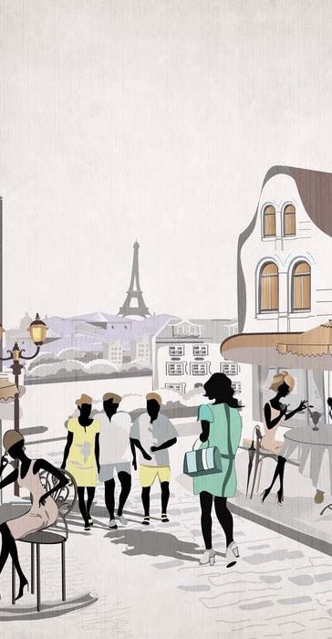 Papel pintado WC París café en terrasse