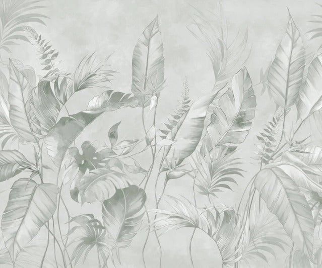 Papel pintado elegante jungla salvia