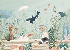 Papel pintado mundo marino bebé