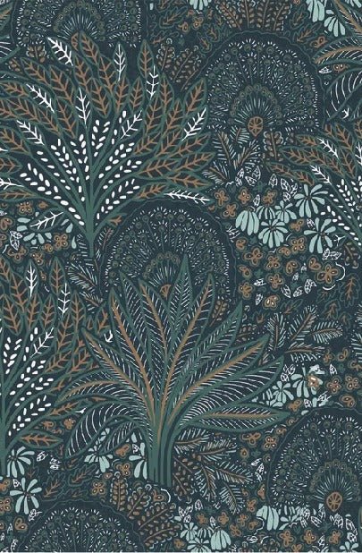 Papel pintado vegetal para el inodoro con forma de rueda de pavo real