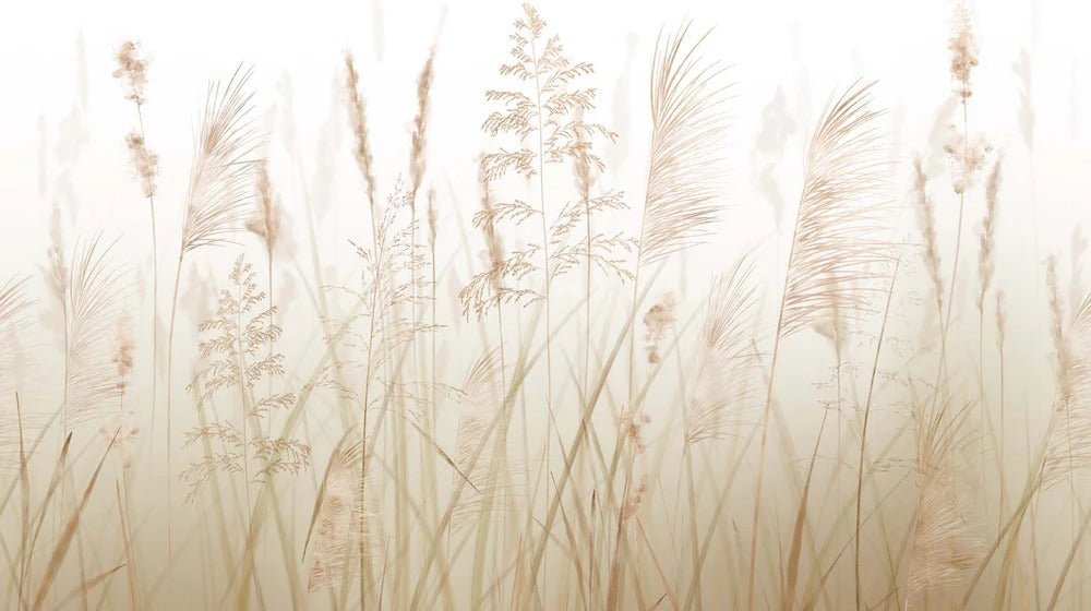 Papel pintado con flores de campos de trigo