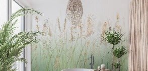 Papier peint fleur des champs de blé vert, XXL, tendance