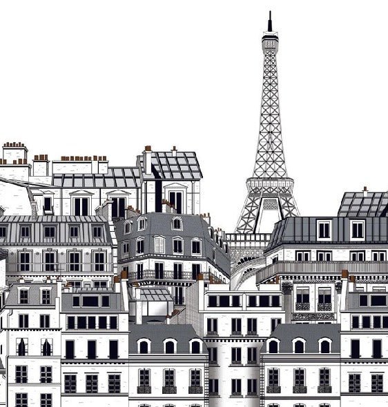 Papel pintado francés «Los tejados de París»