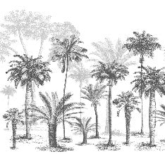 Papel pintado Jungla en blanco y negro