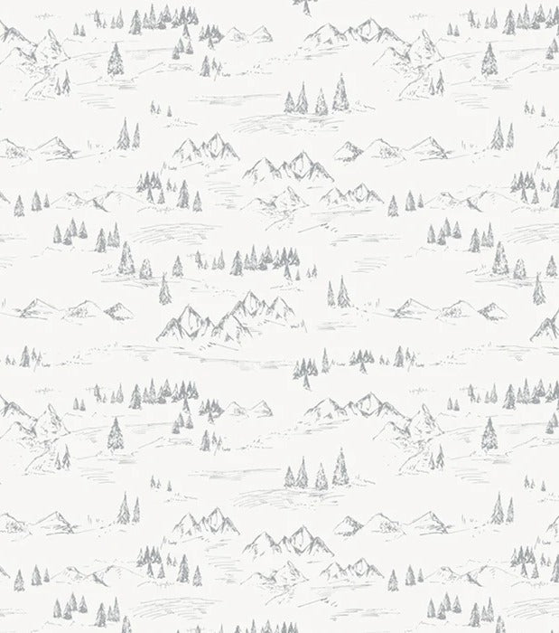 Papel pintado de Ilustración de montaña y abeto