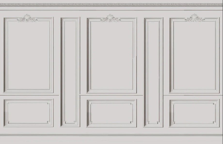 Papel pintado francés haussmanniano Gris cálido