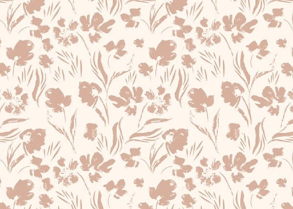 Papier peint fleur beige poudré, XXL, tendance
