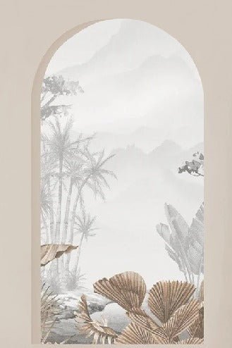 Papel pintado Arcos tropicales sepia