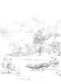 Papier peint forêt de pin aquarelle, XXL, tendance