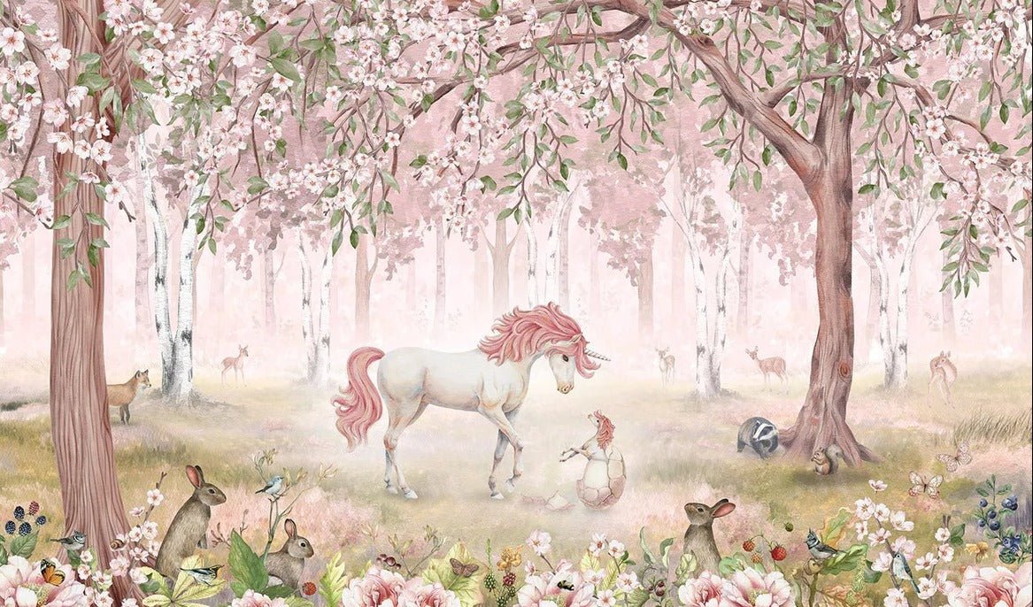 Papel pintado unicornio hada rosa