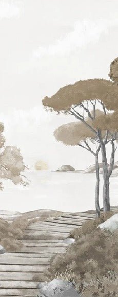 Paseo por los arroyos papel pintado marrón