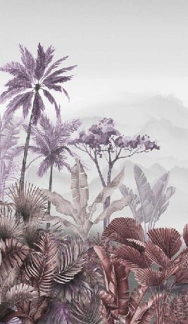 Papier peint toilette tendance tropical violet, XXL, tendance