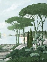 Camina por los arroyos de papel pintado de verde