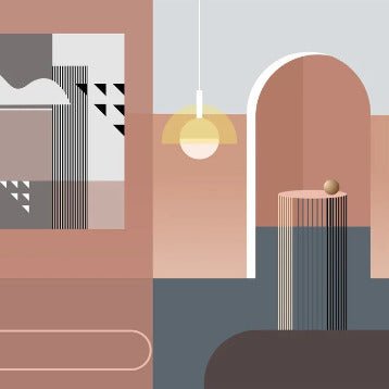 Papel pintado geométrico diseño gráfico arquitectura