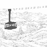 Papel pintado teleférico rojo de La Plagne