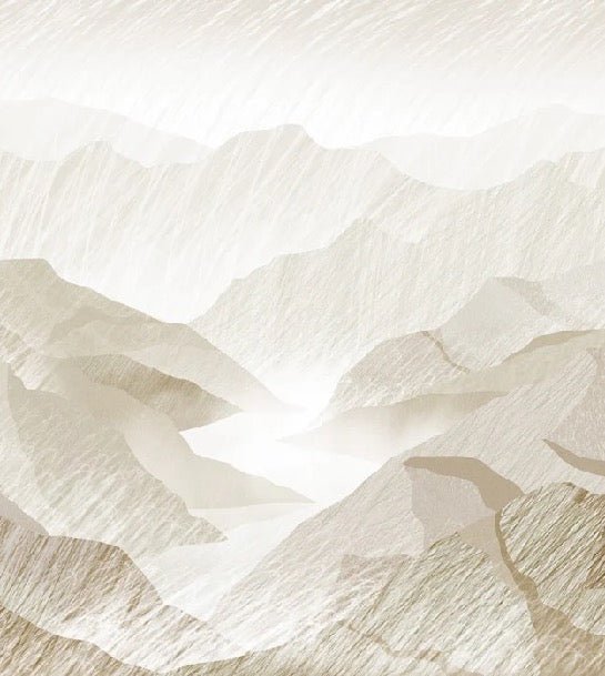 Papier peint illustration montagnes sépia, XXL, tendance