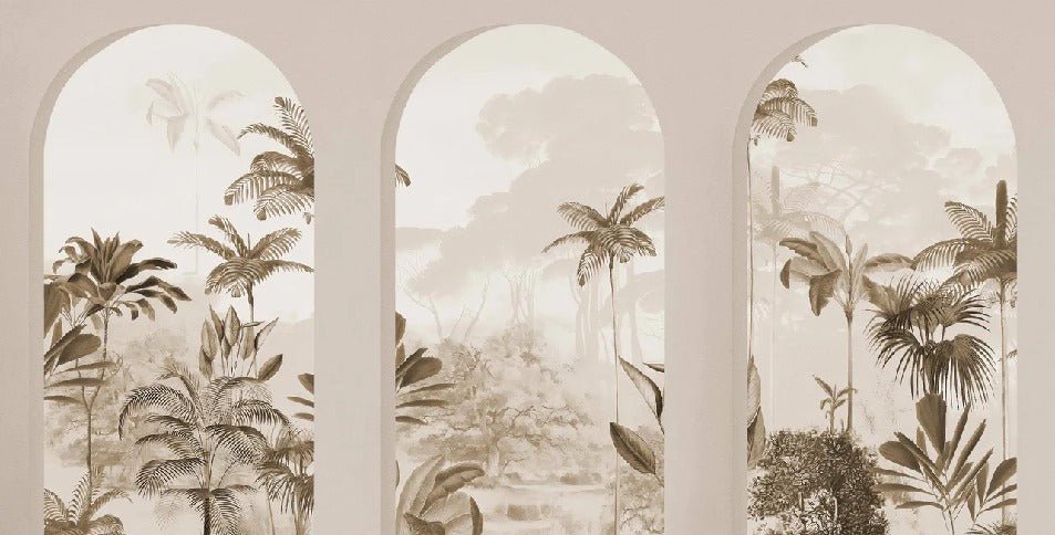 Papier peint arches luxuriantes sépia, XXL, tendance