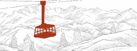 Papel pintado teleférico rojo de La Plagne