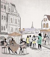 Papel pintado francés Paris café en terrasse