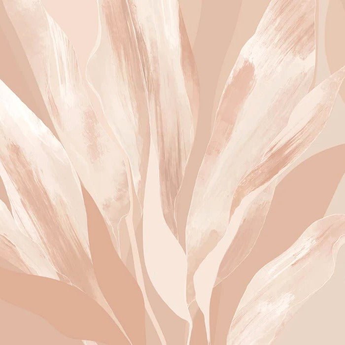 Papel pintado con motivos florales nude